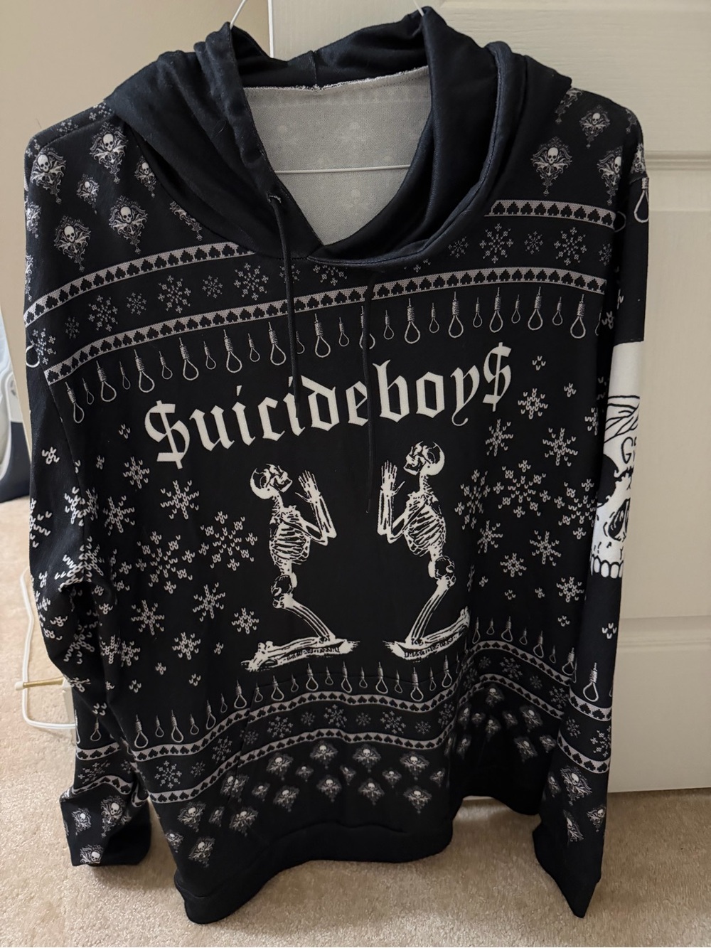 Suicideboys Black Graphic Hoodie with Skeleton Design